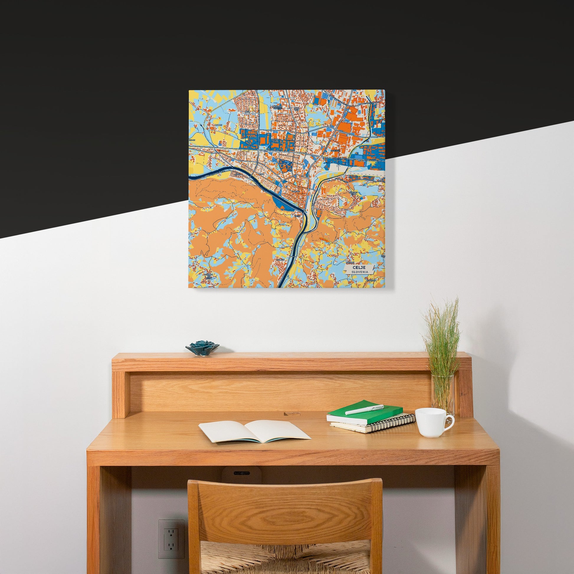 Celje Slovenia Colorful City Map Canvas Print Scene