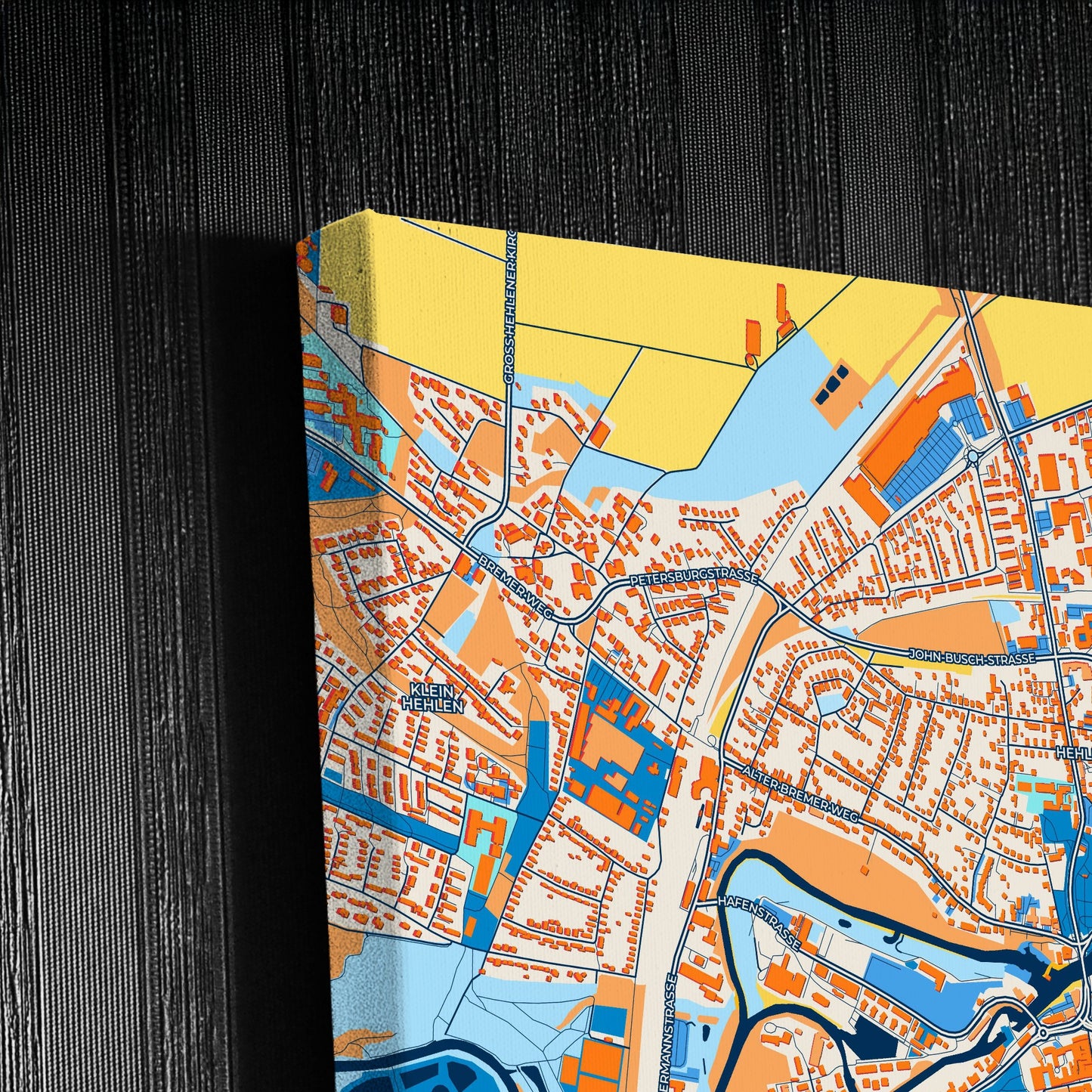 Celle Germany Colorful City Map Canvas Print Detail