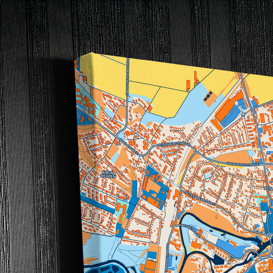 Celle Germany Colorful City Map Canvas Print Detail