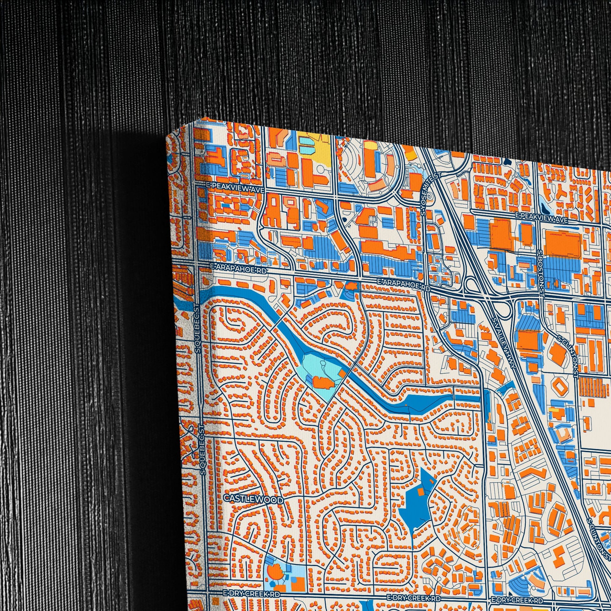 Centennial Colorado Colorful City Map Canvas Print Detail