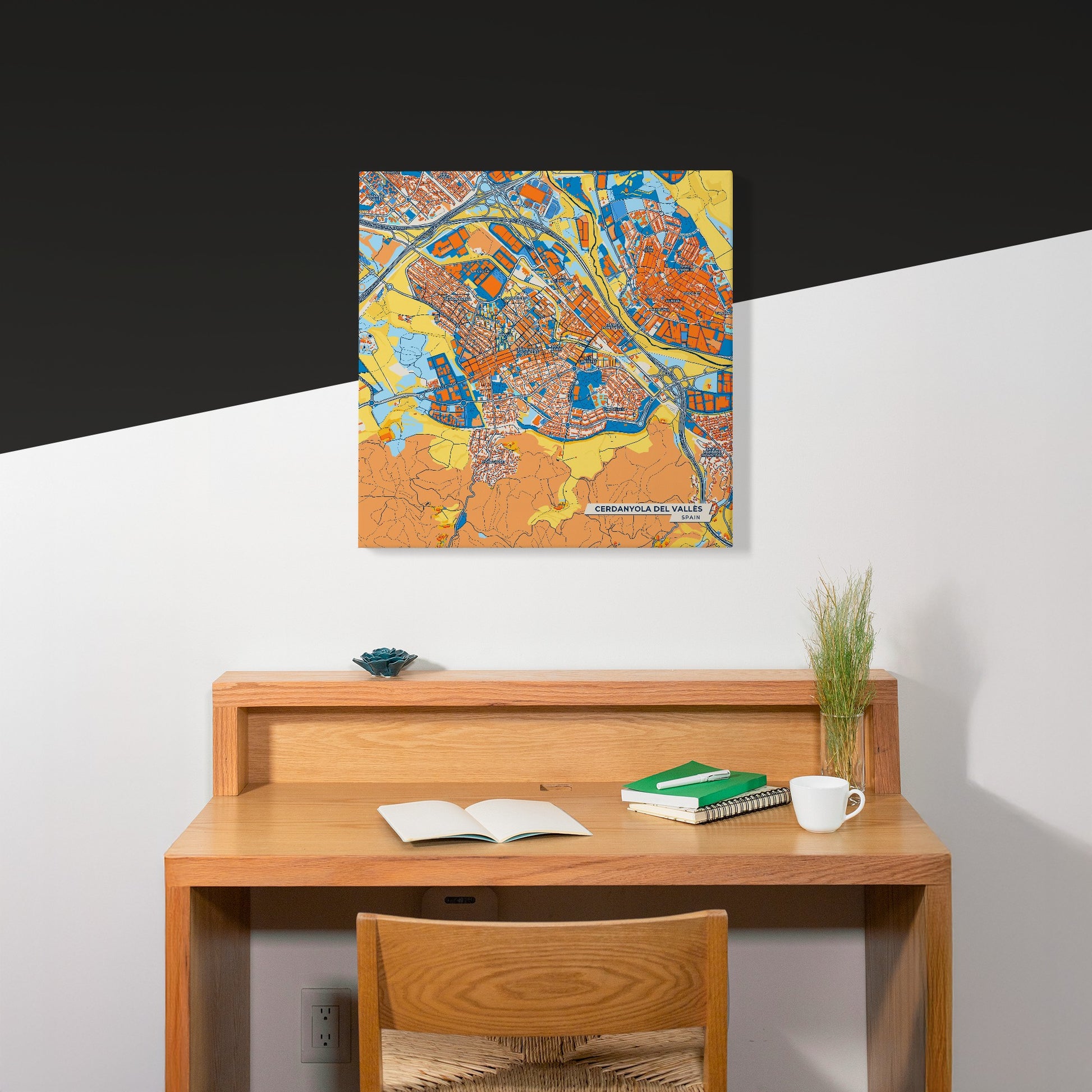 Cerdanyola Del Vallès Spain Colorful City Map Canvas Print Scene