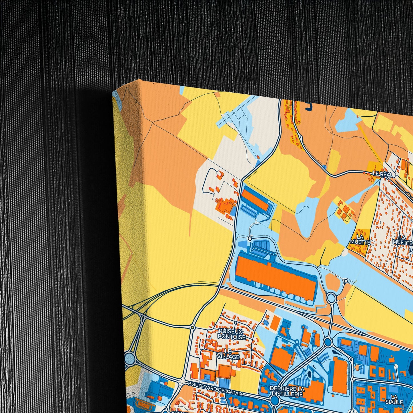 Cergy France Colorful City Map Canvas Print Detail