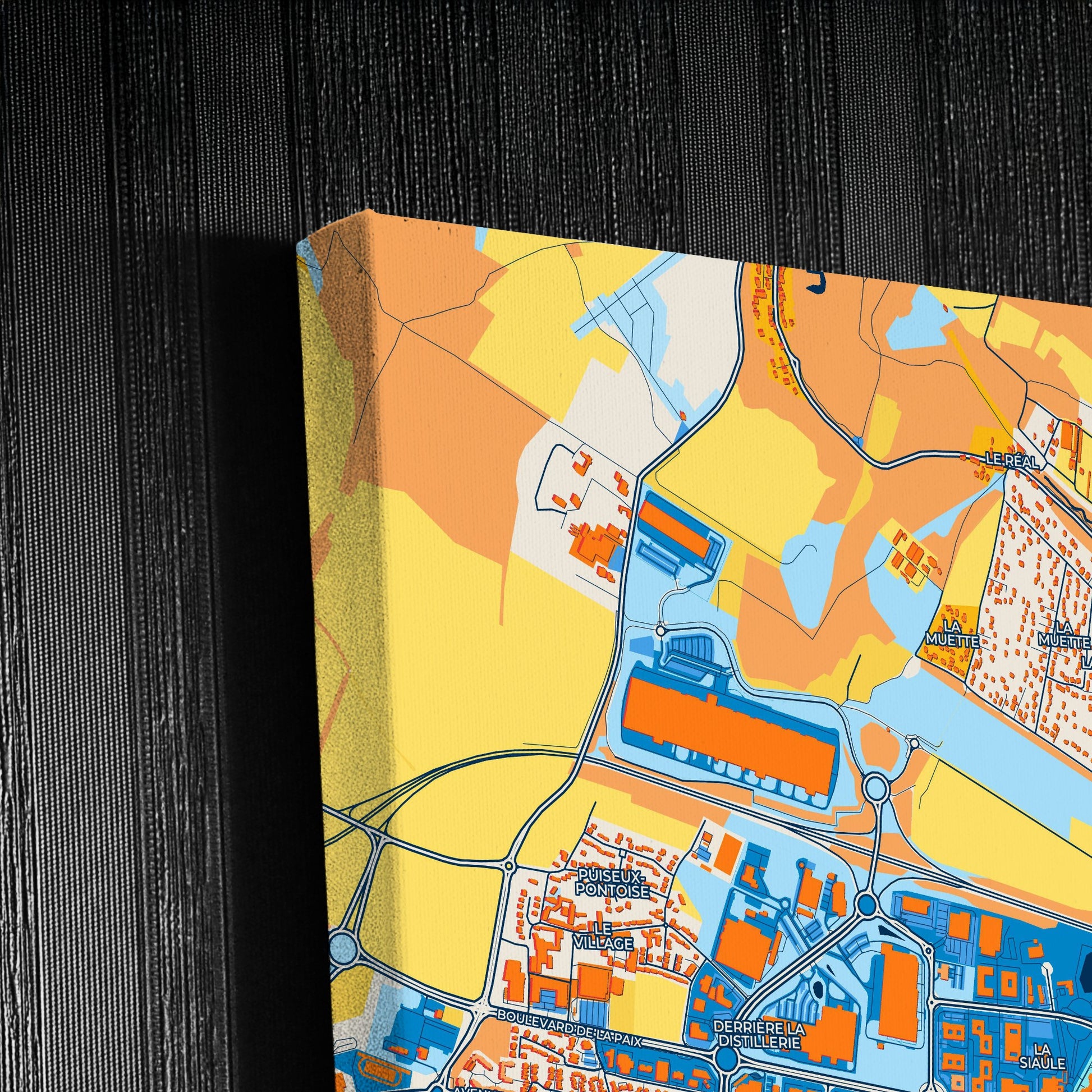 Cergy France Colorful City Map Canvas Print Detail