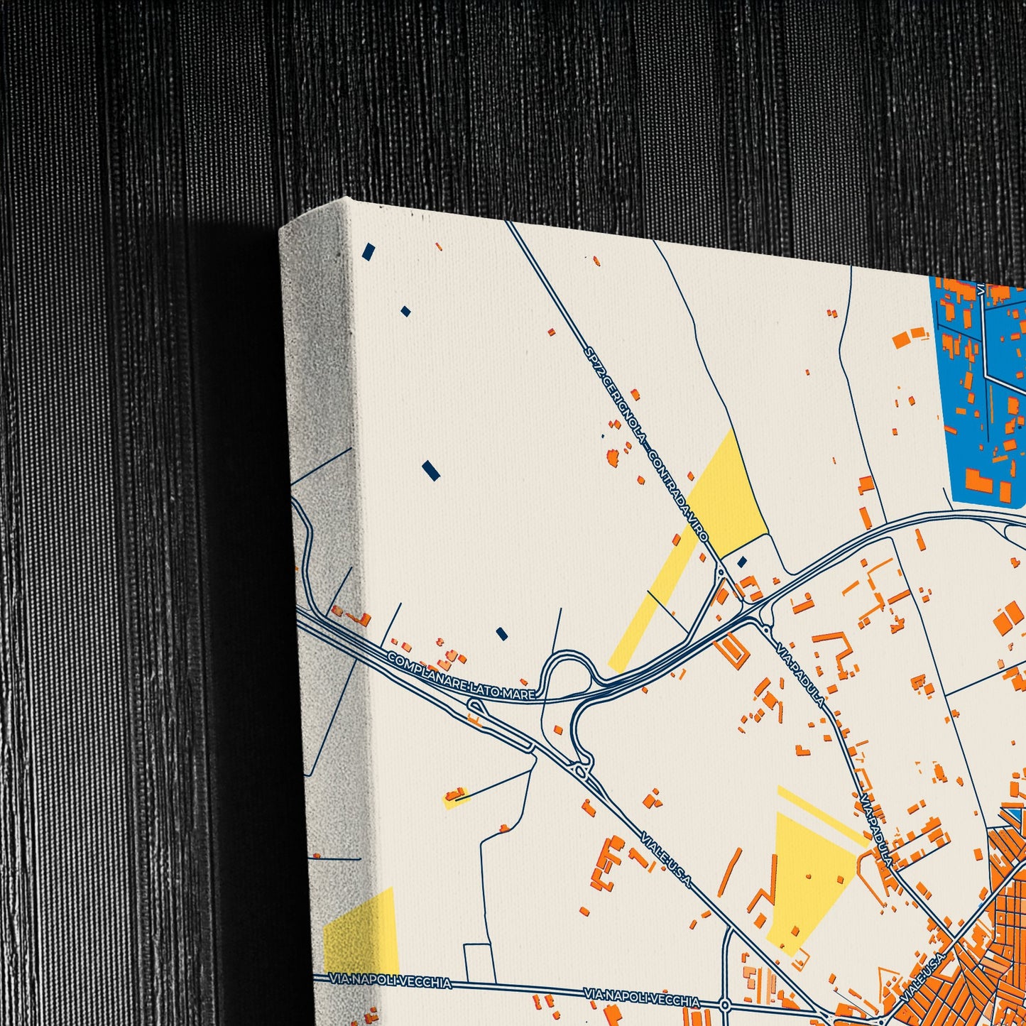 Cerignola Italy Colorful City Map Canvas Print Detail