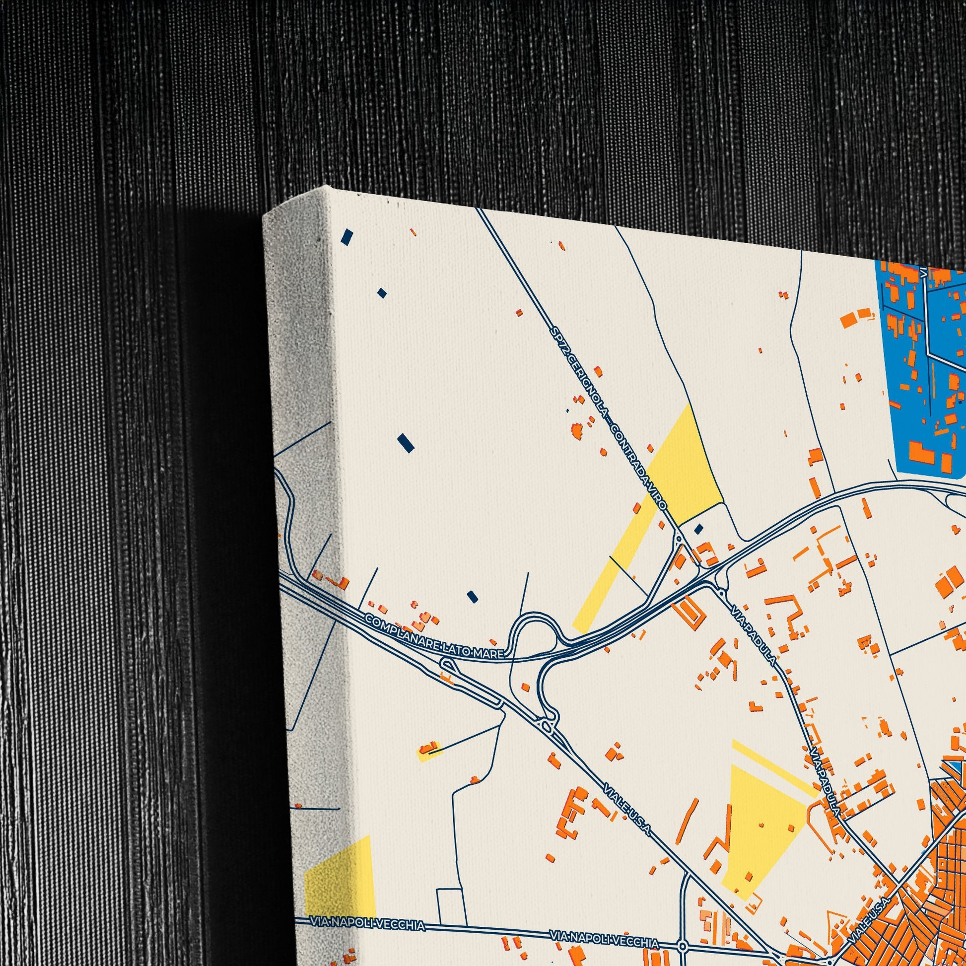Cerignola Italy Colorful City Map Canvas Print Detail