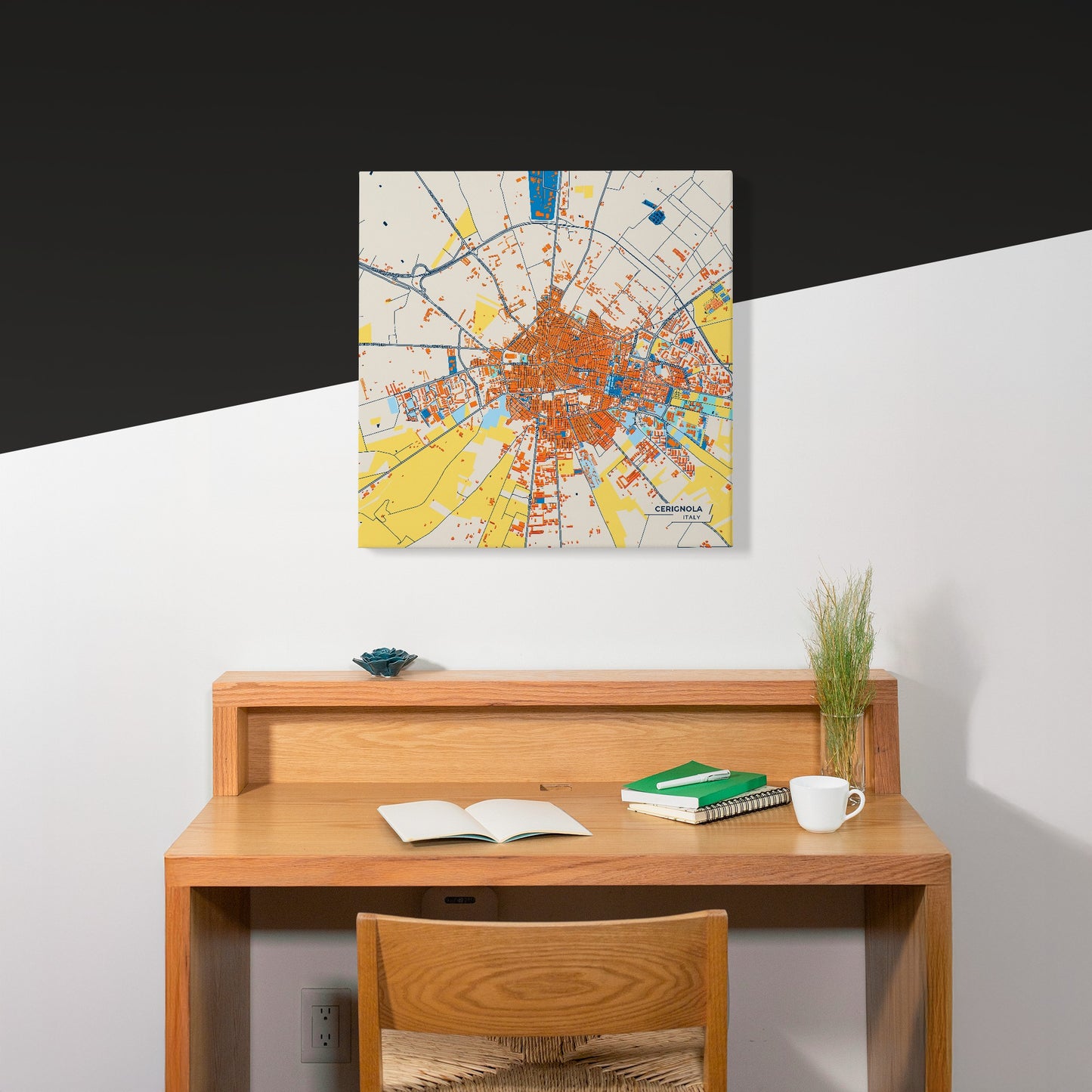 Cerignola Italy Colorful City Map Canvas Print Scene