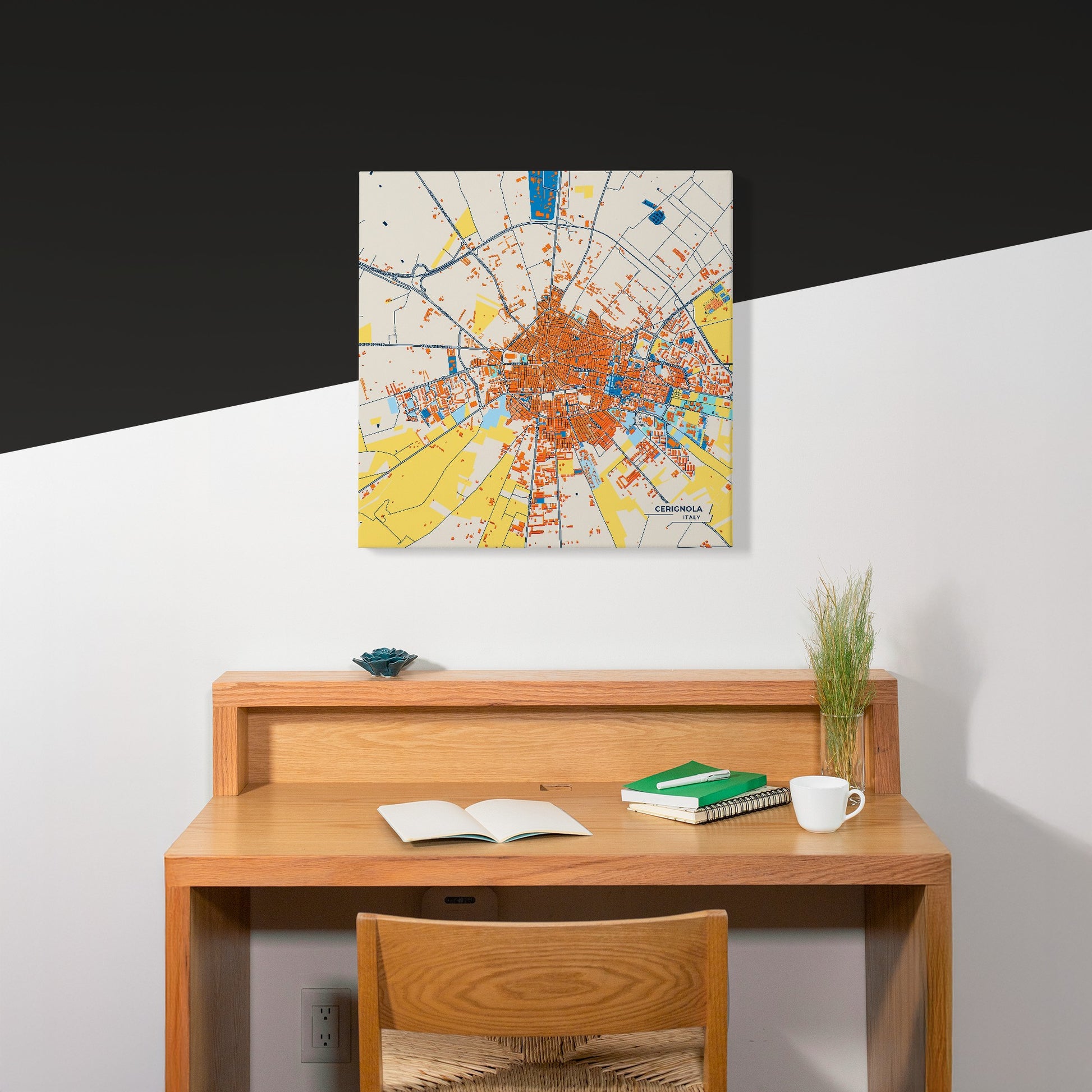 Cerignola Italy Colorful City Map Canvas Print Scene