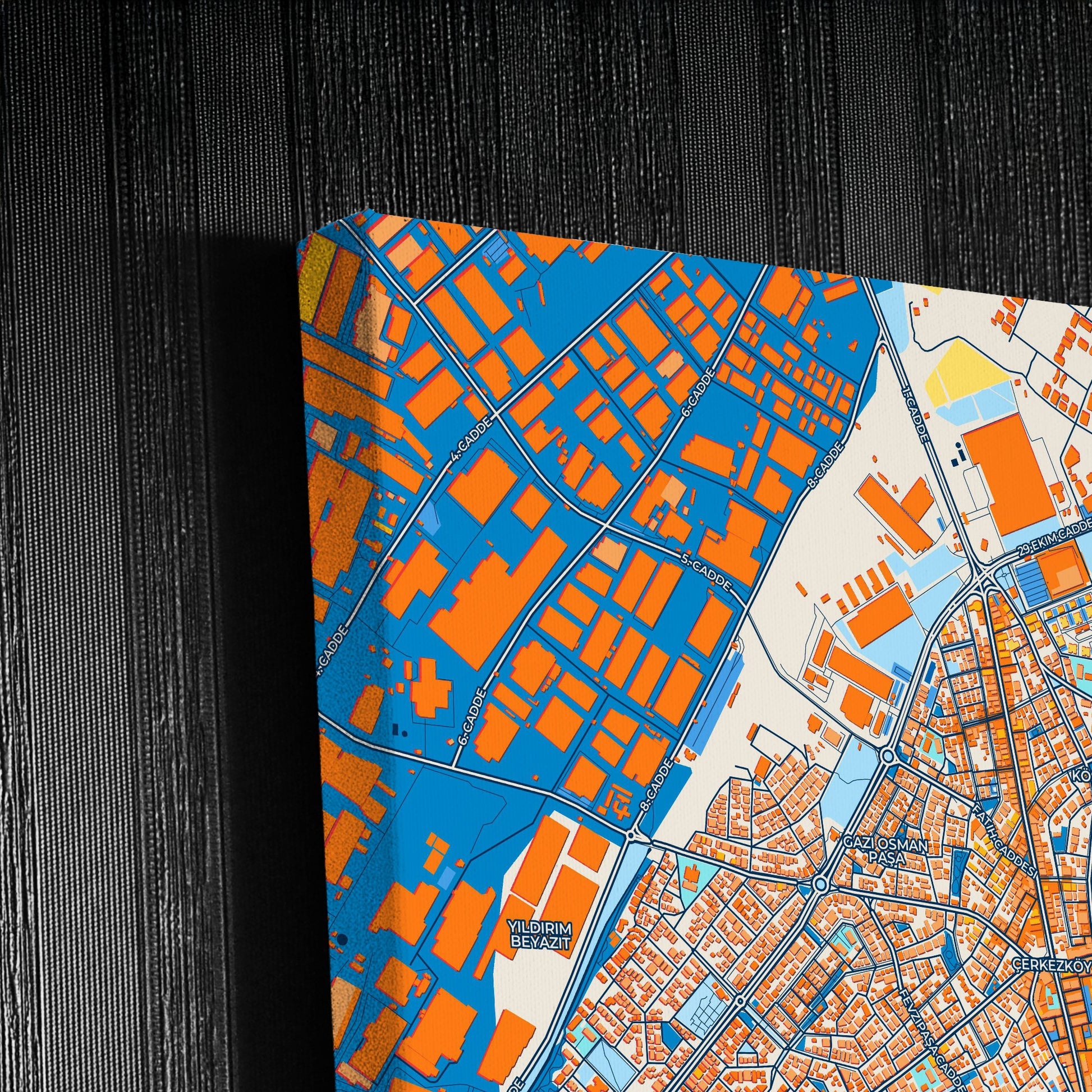 Çerkezköy Turkey Colorful City Map Canvas Print Detail