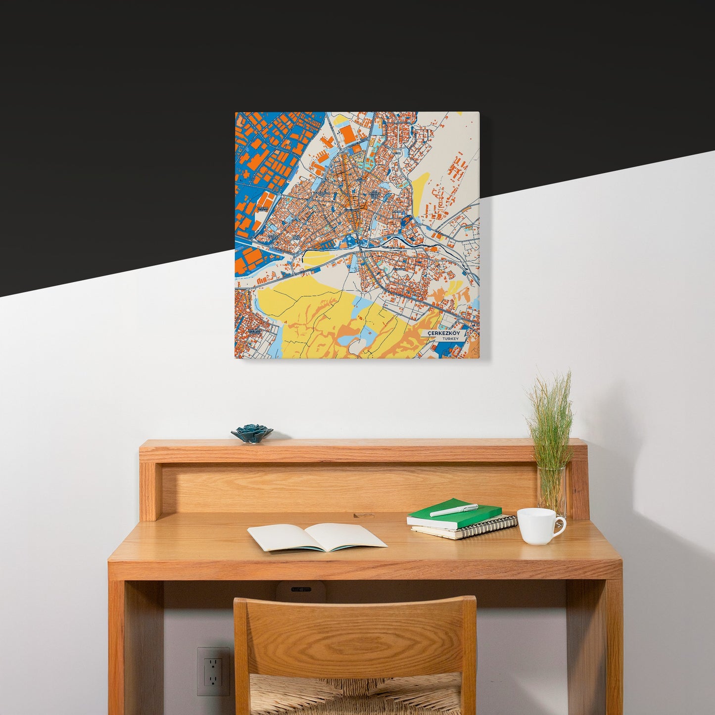 Çerkezköy Turkey Colorful City Map Canvas Print Scene