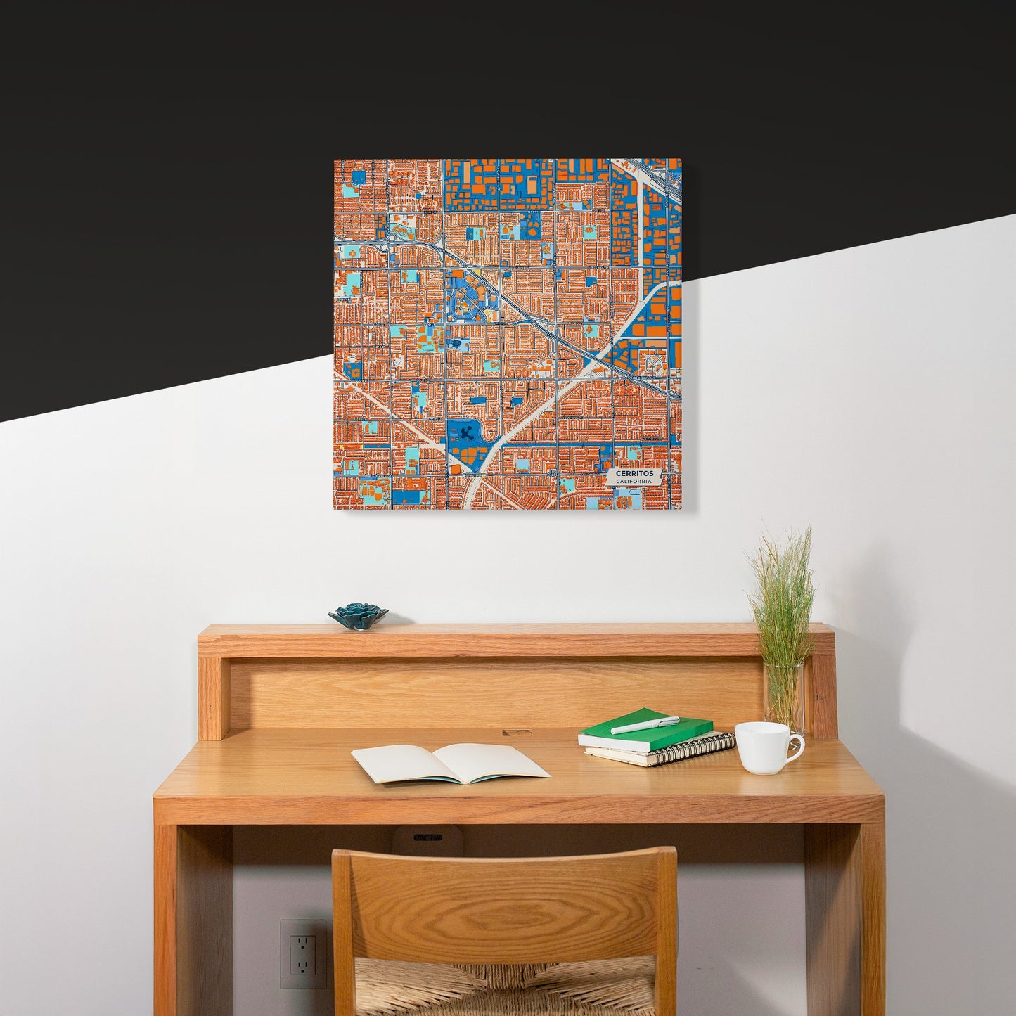 Cerritos California Colorful City Map Canvas Print Scene