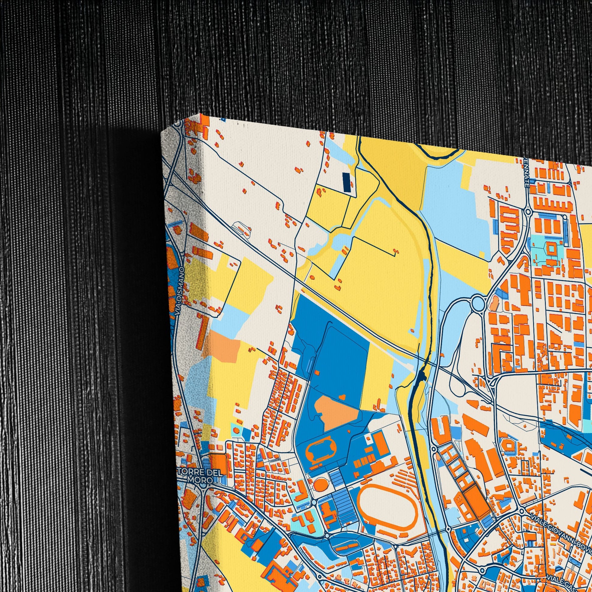 Cesena Italy Colorful City Map Canvas Print Detail