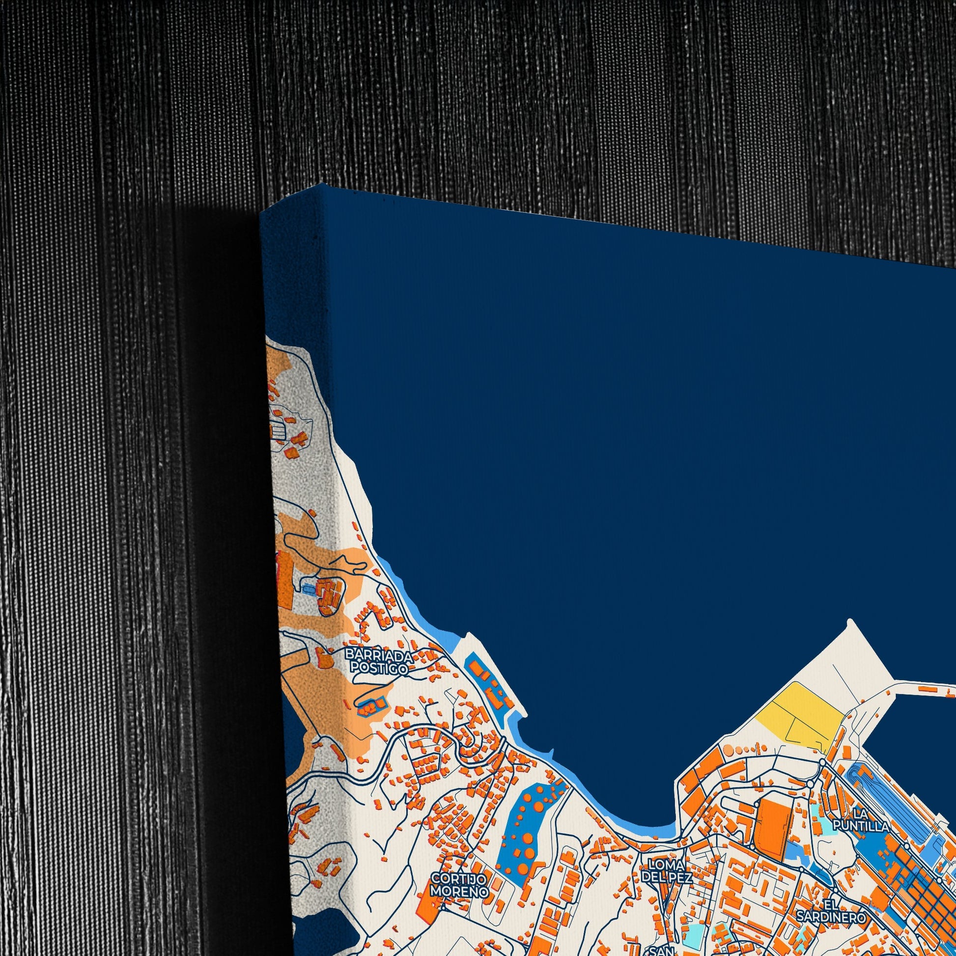 Ceuta Spain Colorful City Map Canvas Print Detail