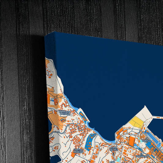 Ceuta Spain Colorful City Map Canvas Print Detail