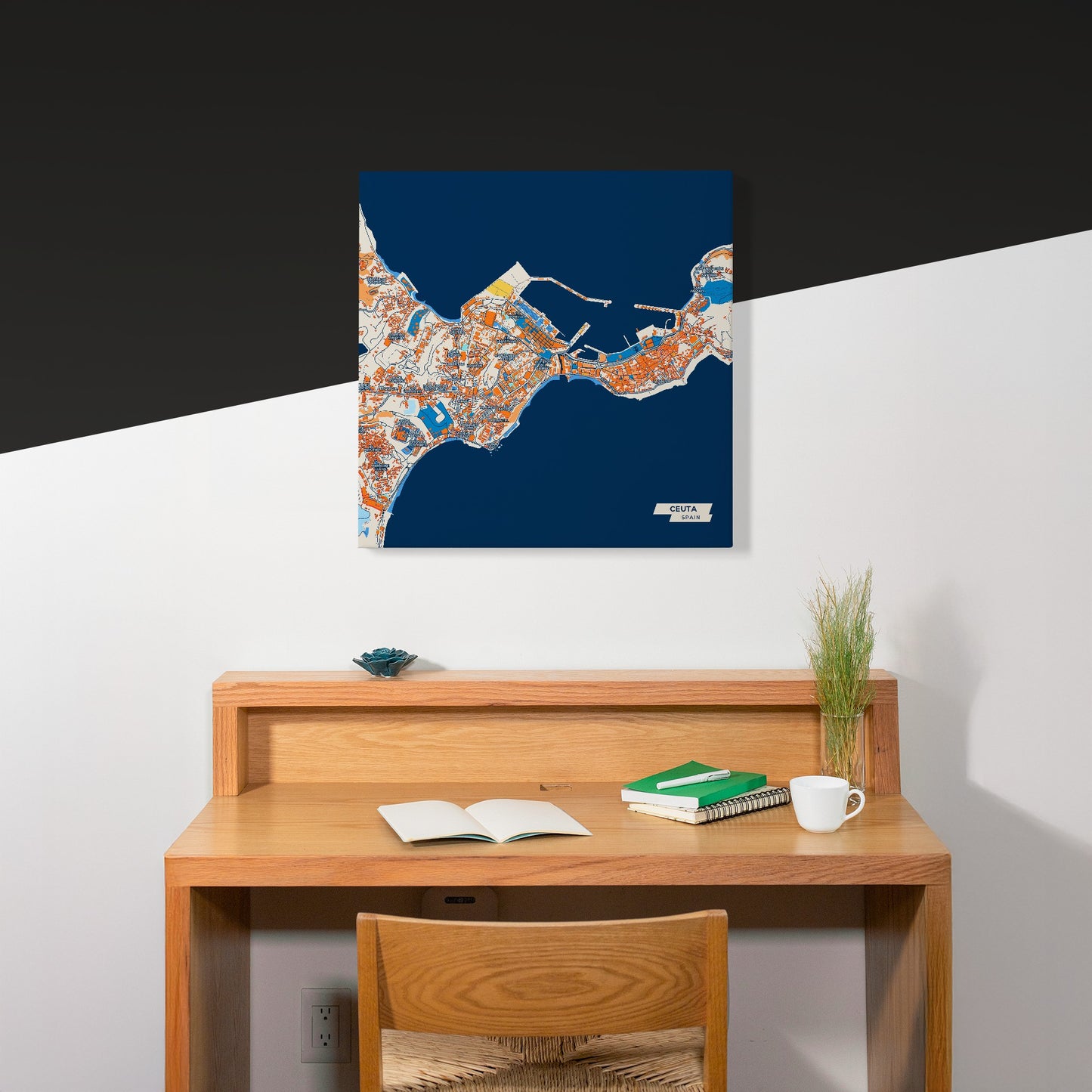 Ceuta Spain Colorful City Map Canvas Print Scene