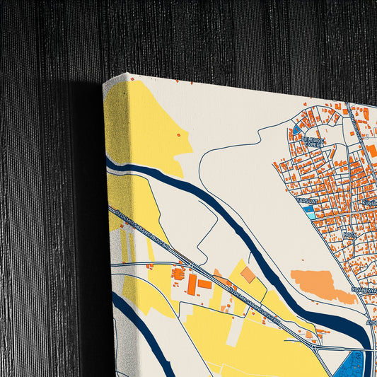 Ceyhan Turkey Colorful City Map Canvas Print Detail