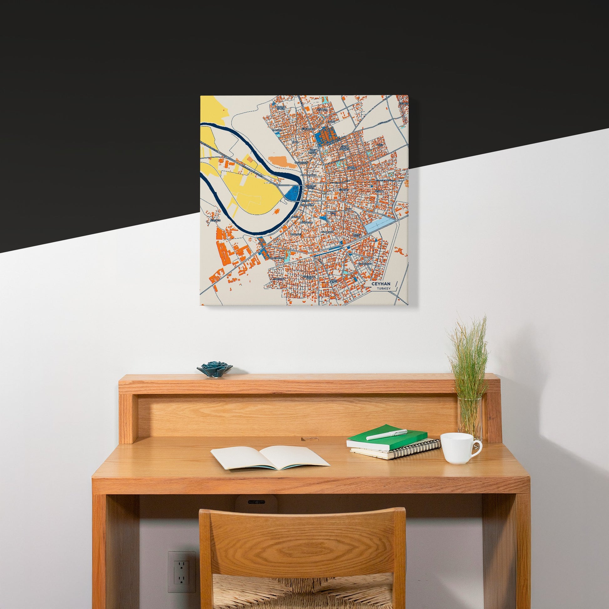 Ceyhan Turkey Colorful City Map Canvas Print Scene