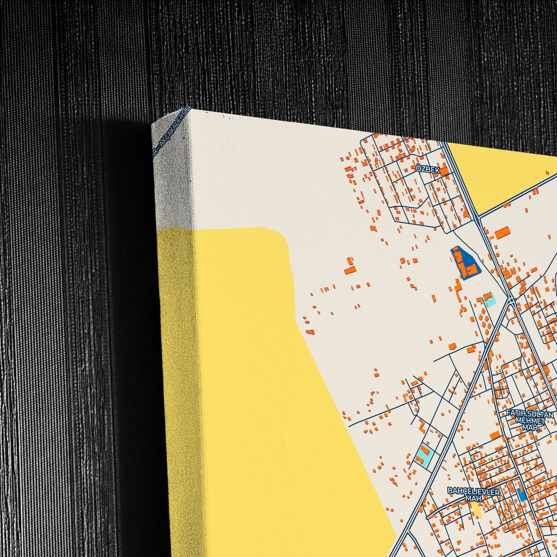 Ceylanpinar Turkey Colorful City Map Canvas Print Detail