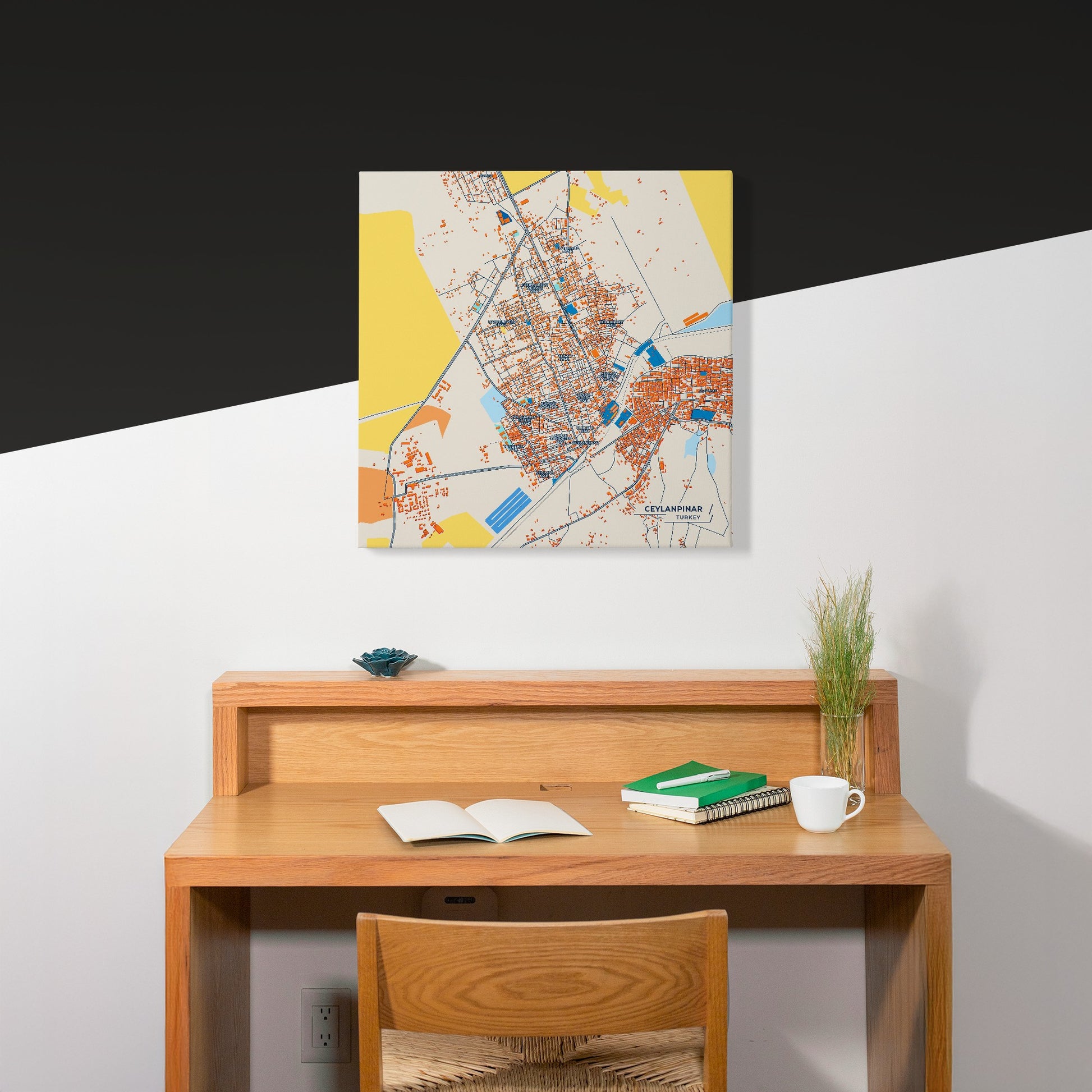 Ceylanpinar Turkey Colorful City Map Canvas Print Scene