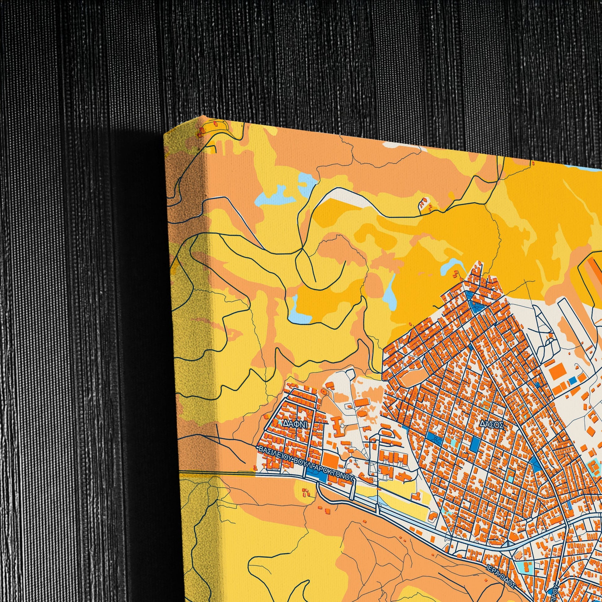 Chaidari Greece Colorful City Map Canvas Print Detail