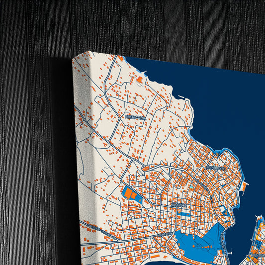Χαλκιδα Greece Colorful City Map Canvas Print Detail