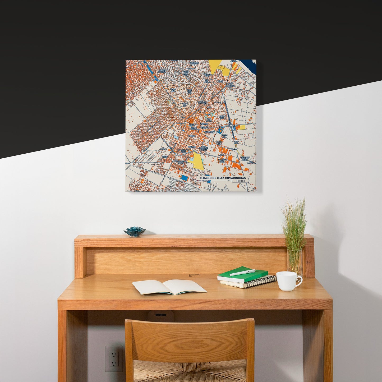 Chalco De Díaz Covarrubias Mexico Colorful City Map Canvas Print Scene