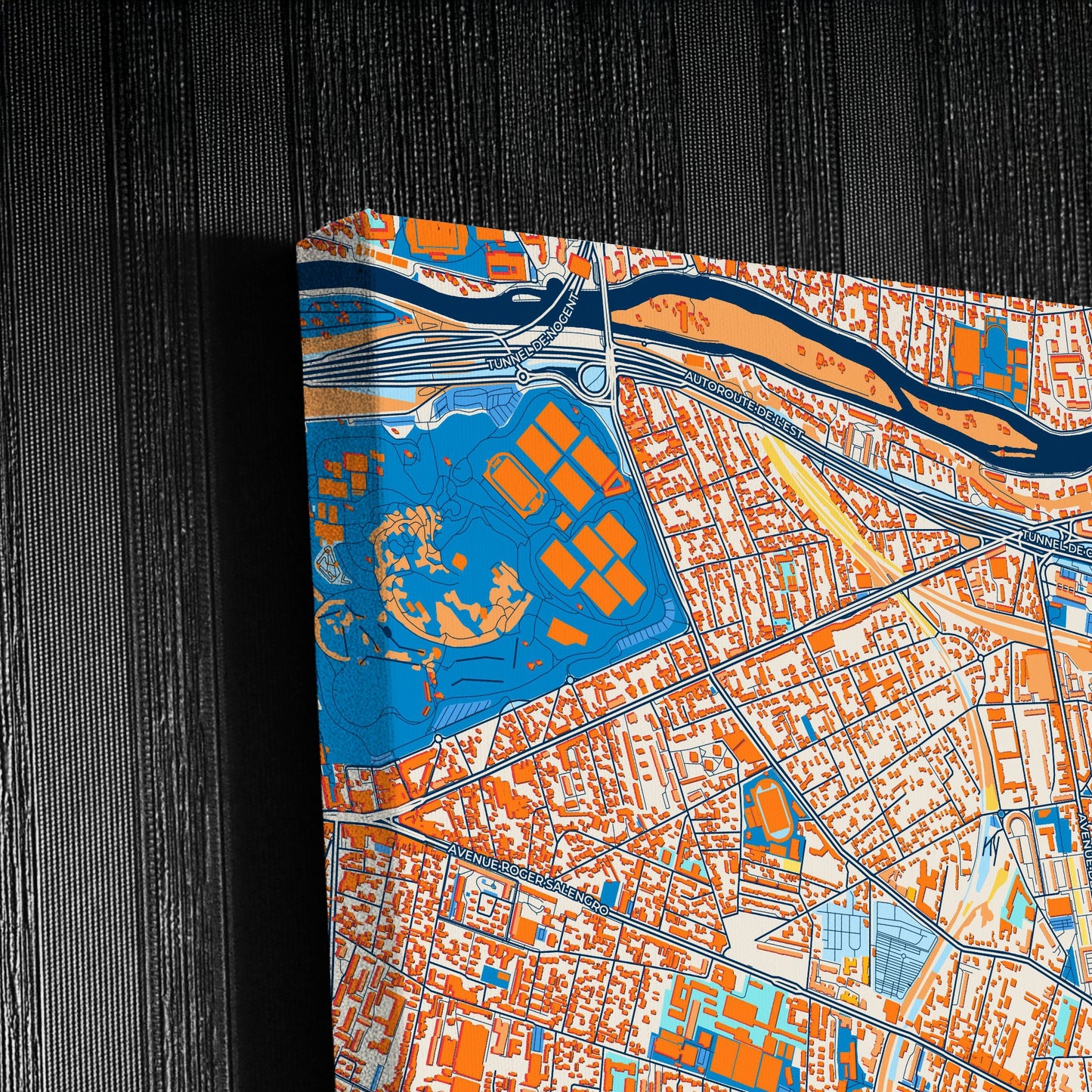 Champigny-Sur-Marne France Colorful City Map Canvas Print Detail