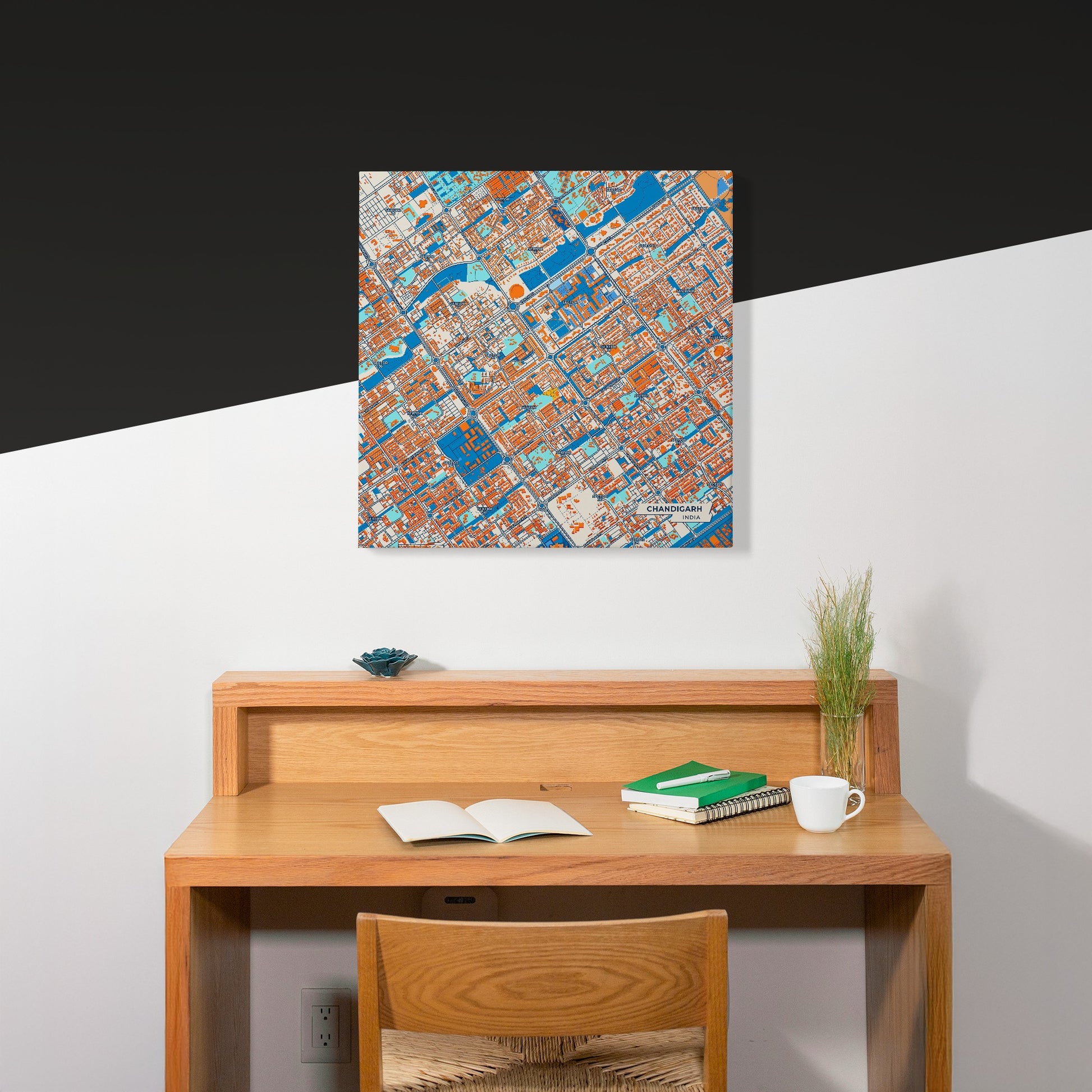 Chandigarh India Colorful City Map Canvas Print Scene
