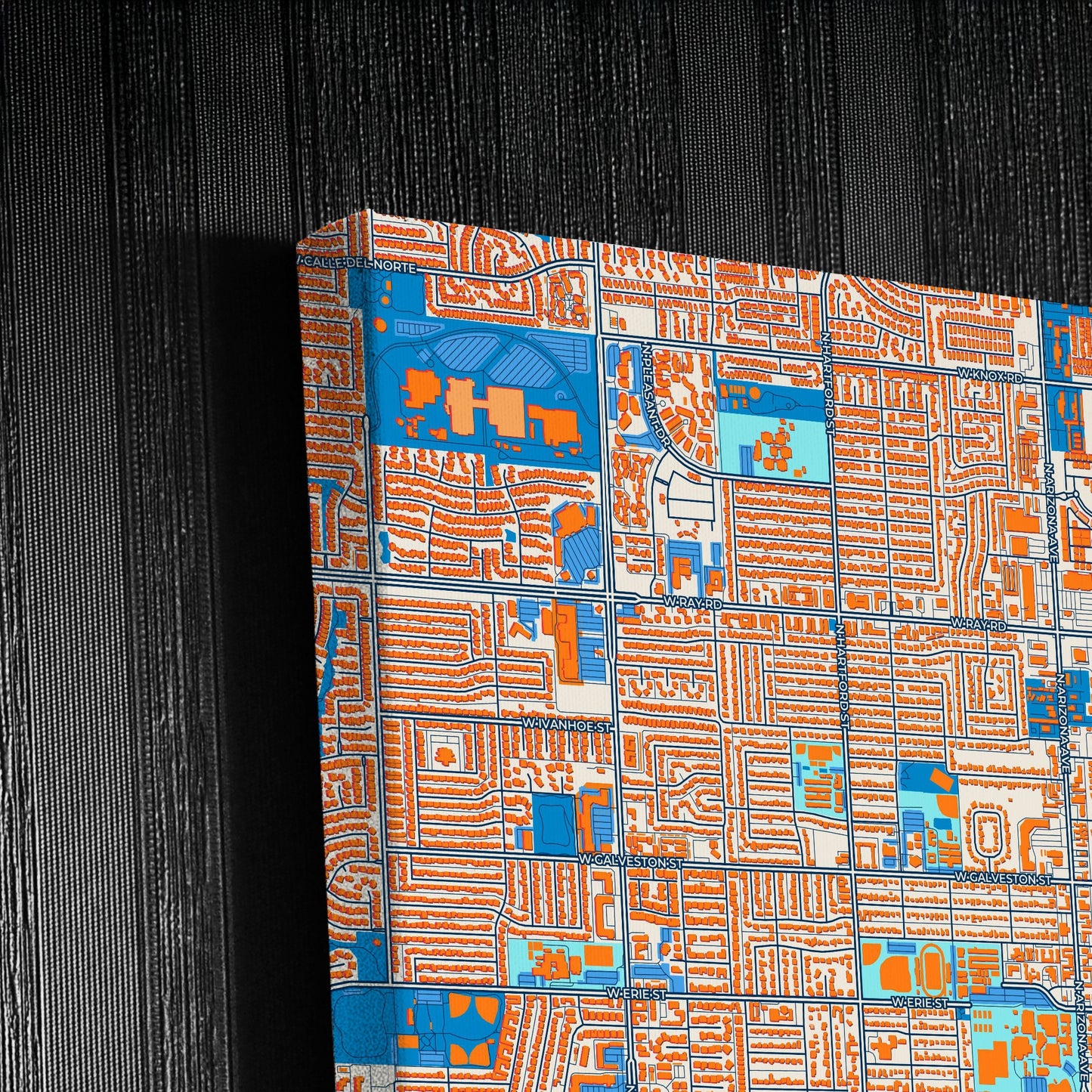 Chandler Arizona Colorful City Map Canvas Print Detail