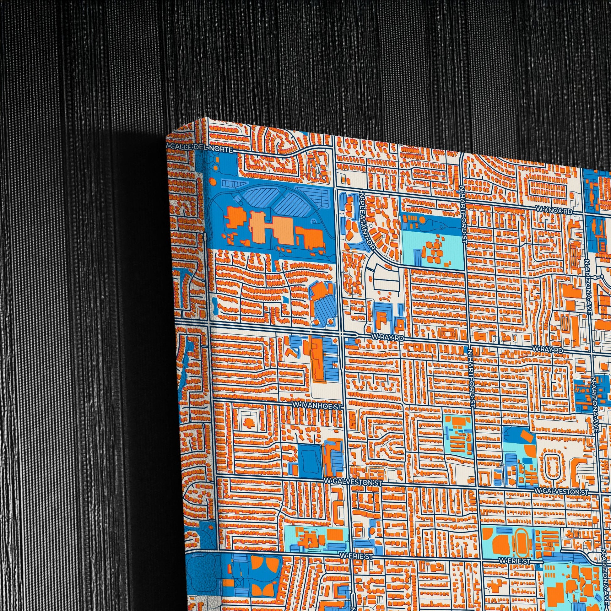 Chandler Arizona Colorful City Map Canvas Print Detail
