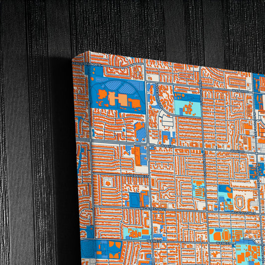 Chandler Arizona Colorful City Map Canvas Print Detail