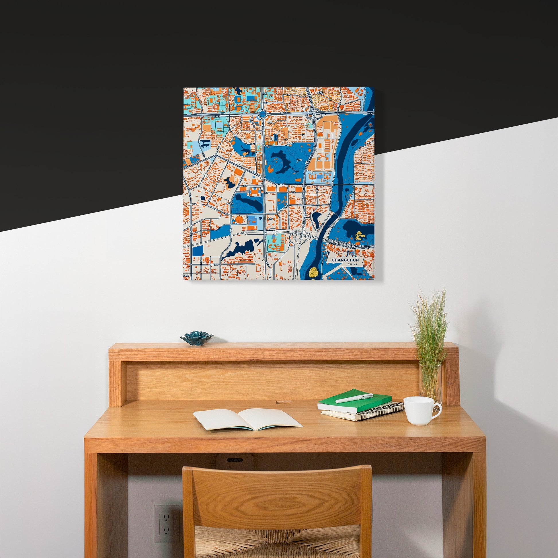 Changchun China Colorful City Map Canvas Print Scene
