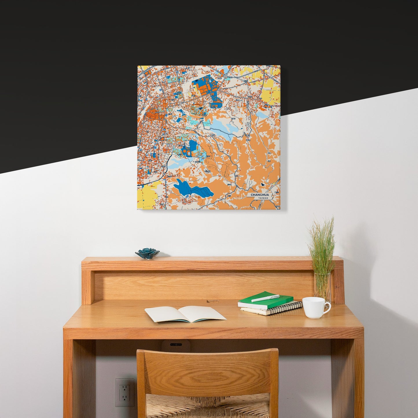 Changhua Taiwan Colorful City Map Canvas Print Scene