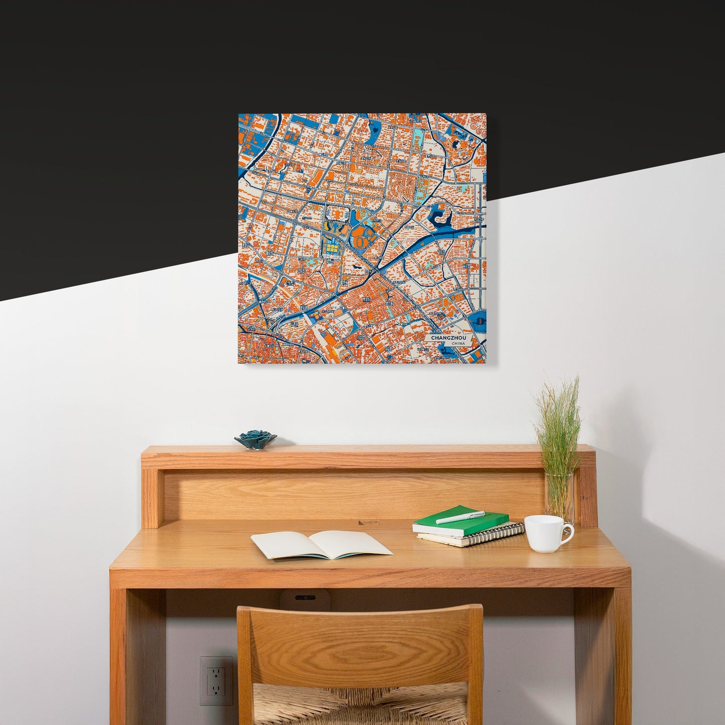 Changzhou China Colorful City Map Canvas Print Scene