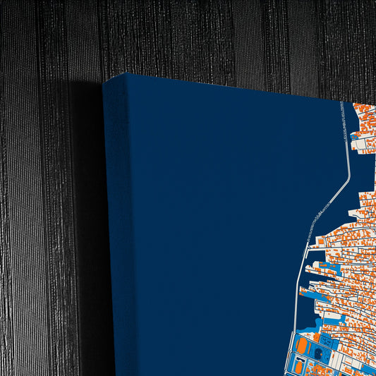 Chaophraya Surasak Thailand Colorful City Map Canvas Print Detail