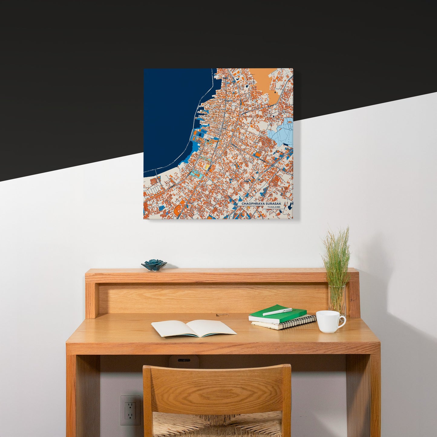 Chaophraya Surasak Thailand Colorful City Map Canvas Print Scene