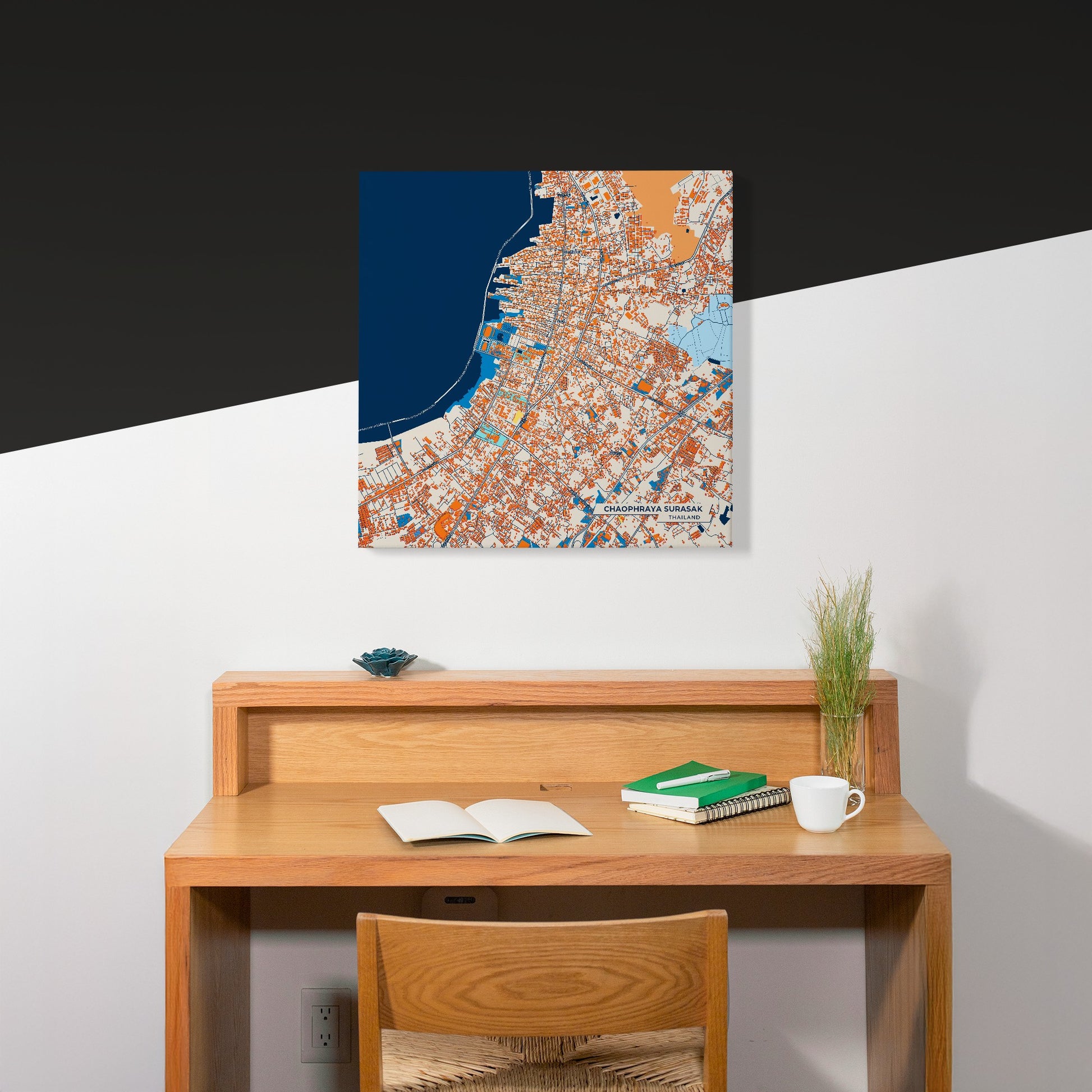 Chaophraya Surasak Thailand Colorful City Map Canvas Print Scene