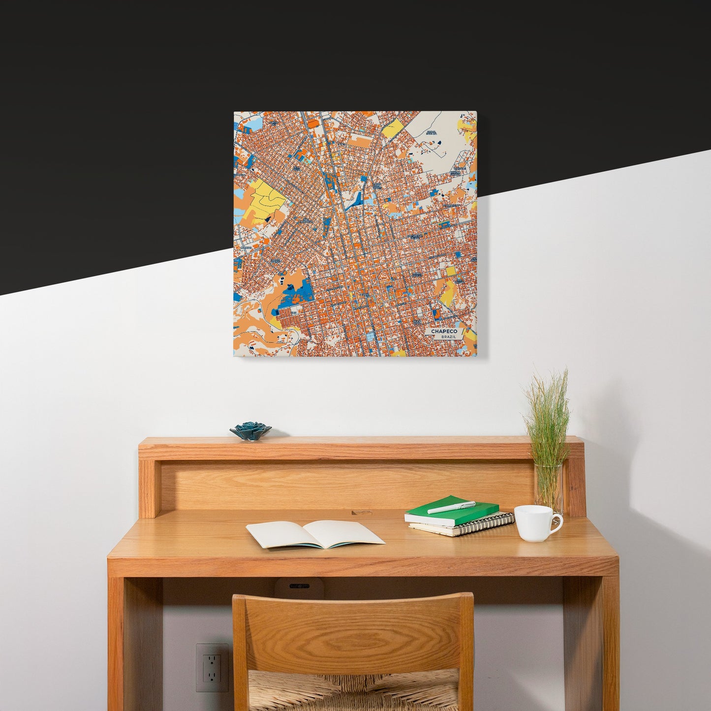 Chapeco Brazil Colorful City Map Canvas Print Scene