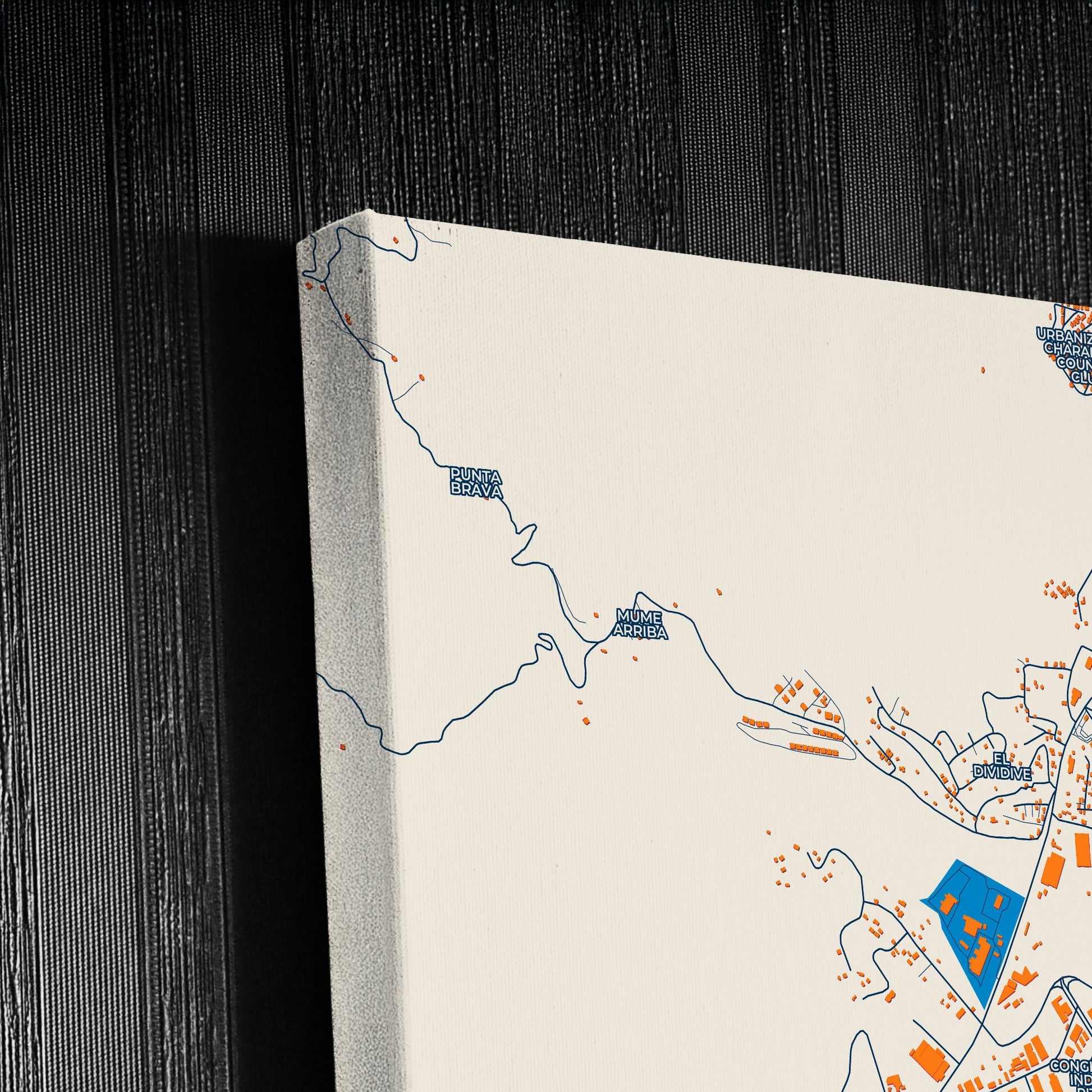 Charallave Venezuela Colorful City Map Canvas Print Detail