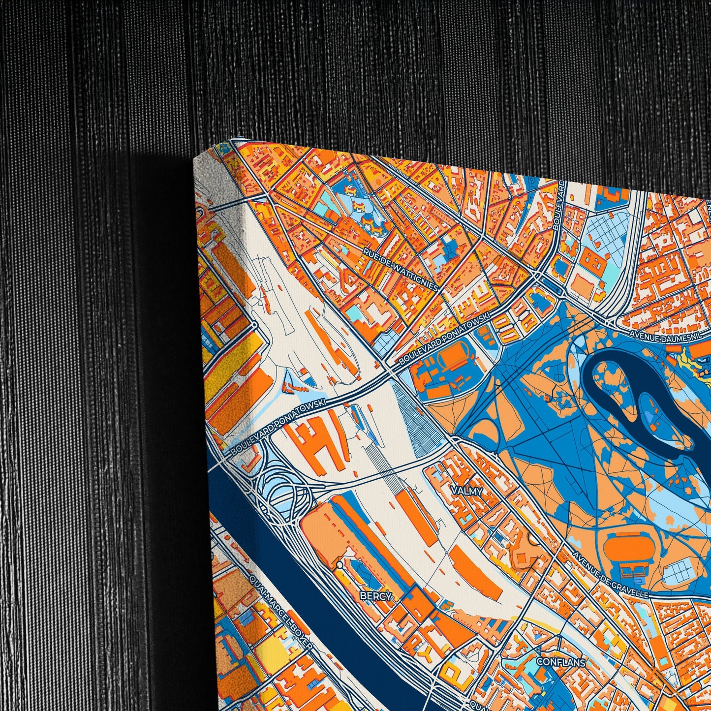 Charenton-Le-Pont France Colorful City Map Canvas Print Detail