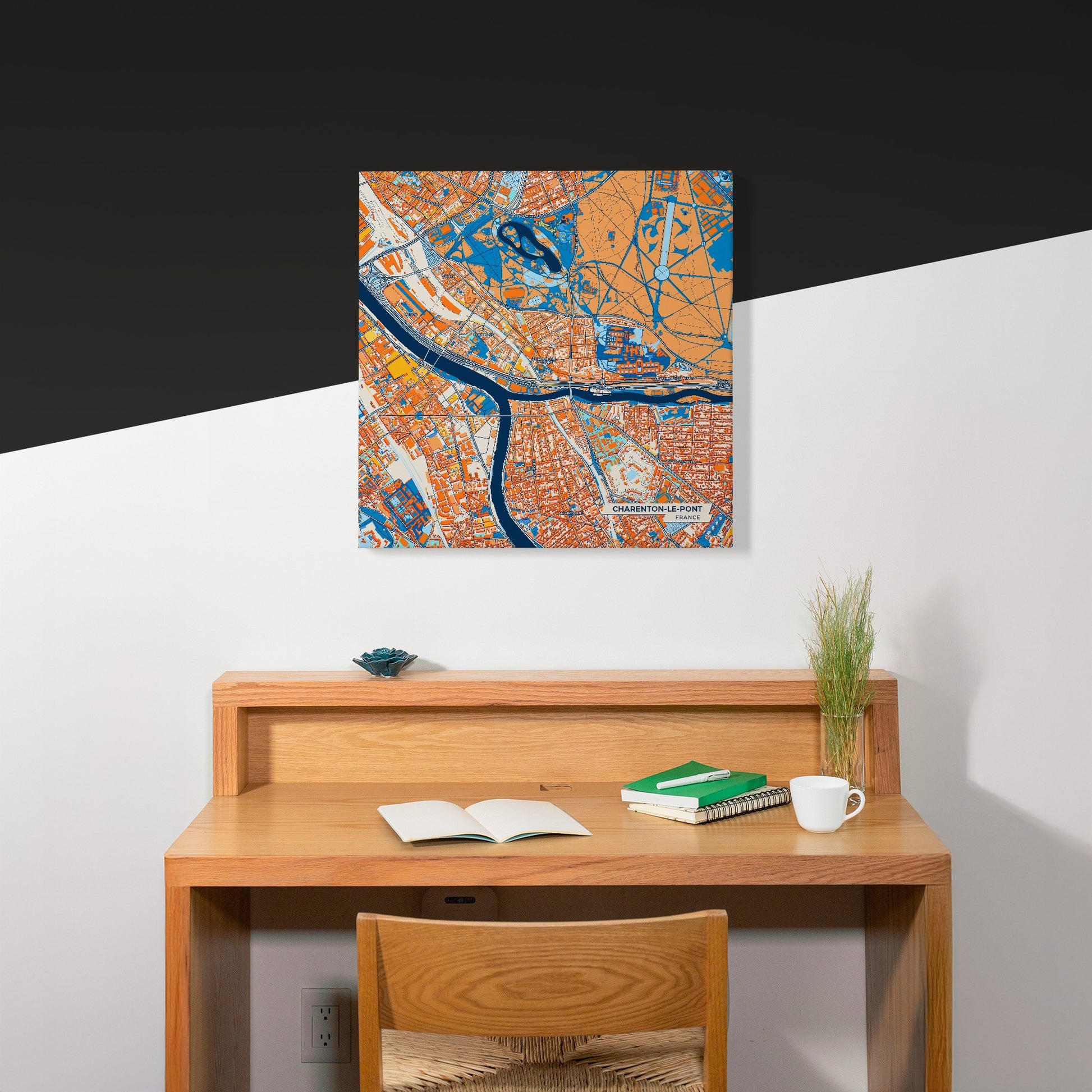 Charenton-Le-Pont France Colorful City Map Canvas Print Scene