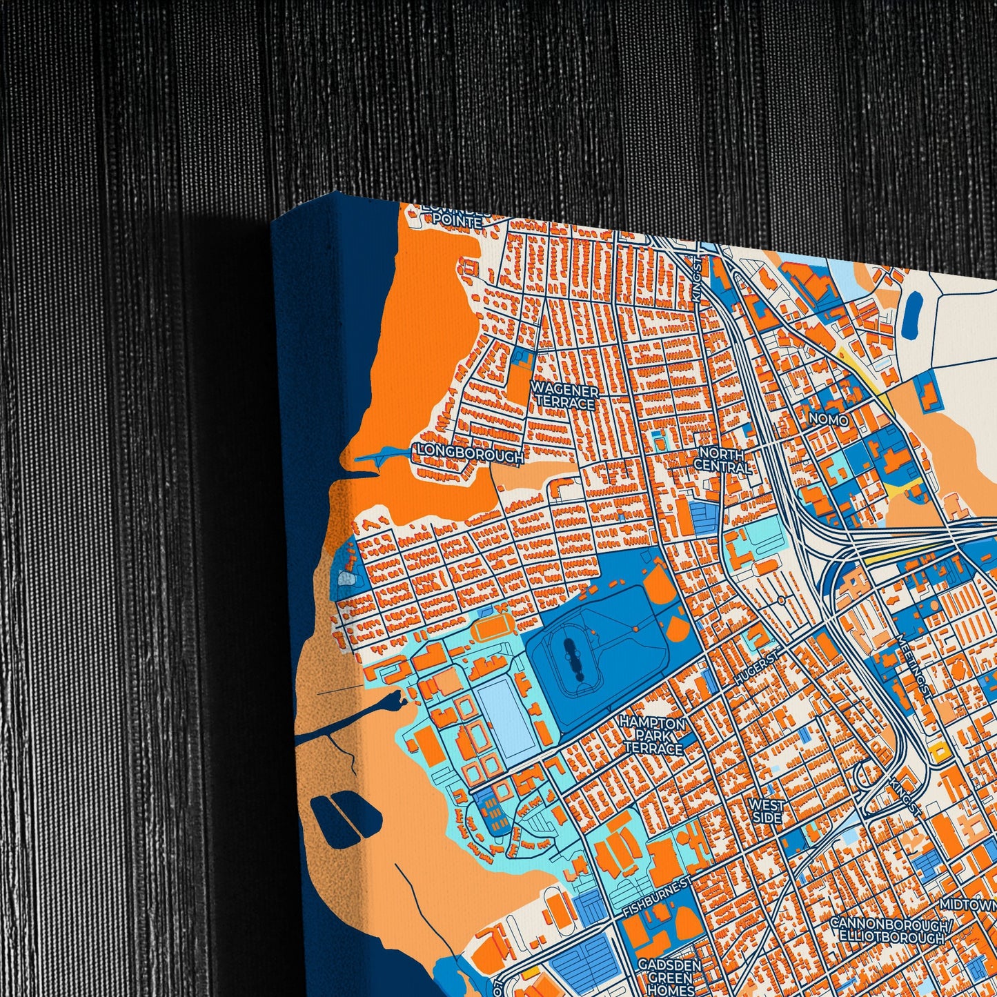 Charleston South Carolina Colorful City Map Canvas Print Detail