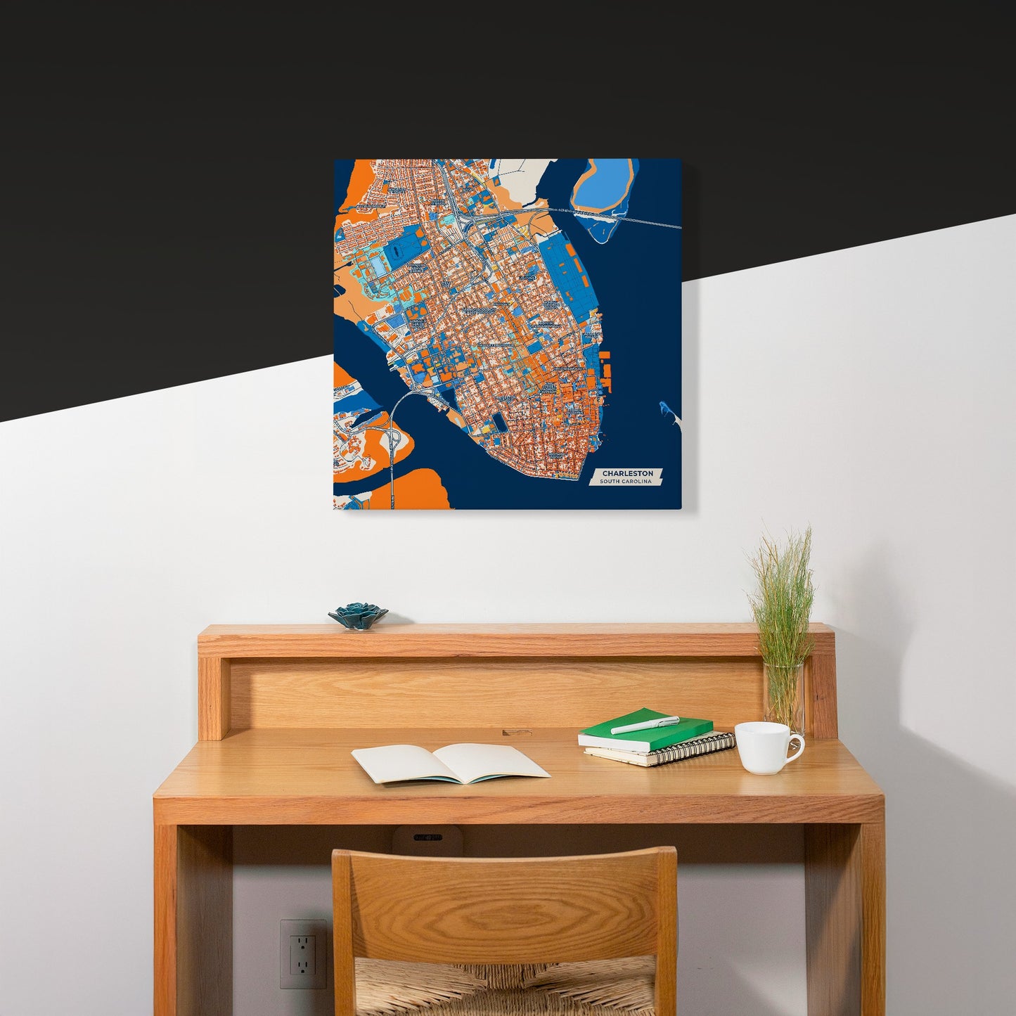 Charleston South Carolina Colorful City Map Canvas Print Scene