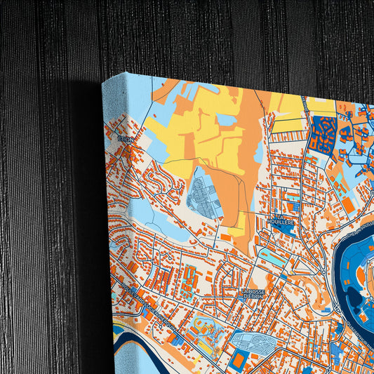 Charleville-Mézières France Colorful City Map Canvas Print Detail