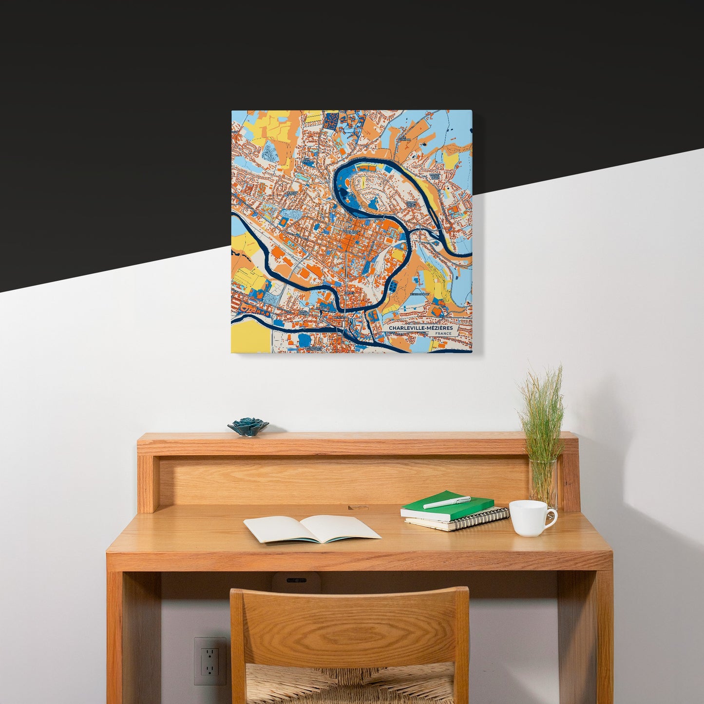Charleville-Mézières France Colorful City Map Canvas Print Scene