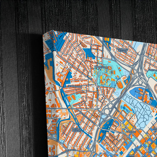 Charlotte North Carolina Colorful City Map Canvas Print Detail