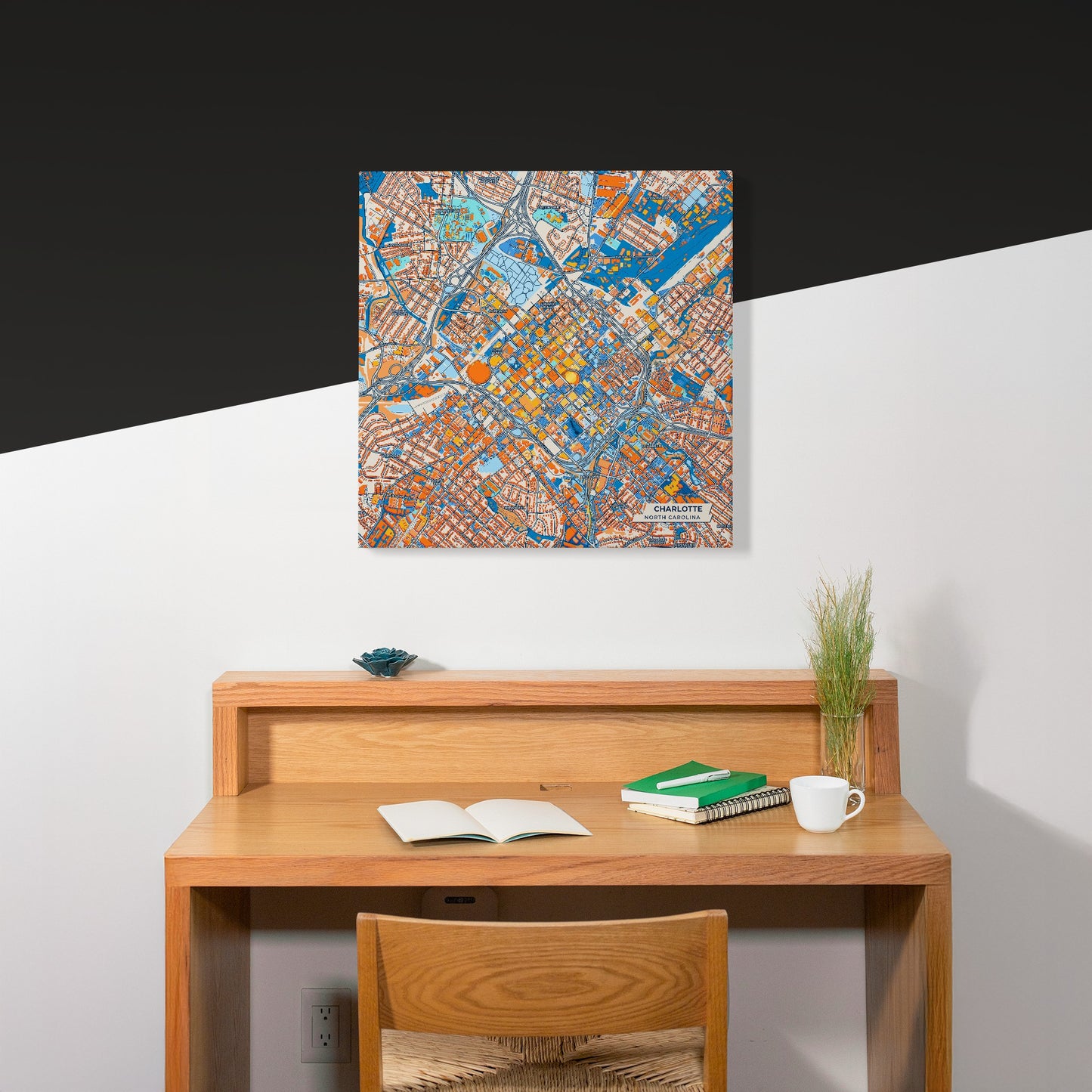Charlotte North Carolina Colorful City Map Canvas Print Scene