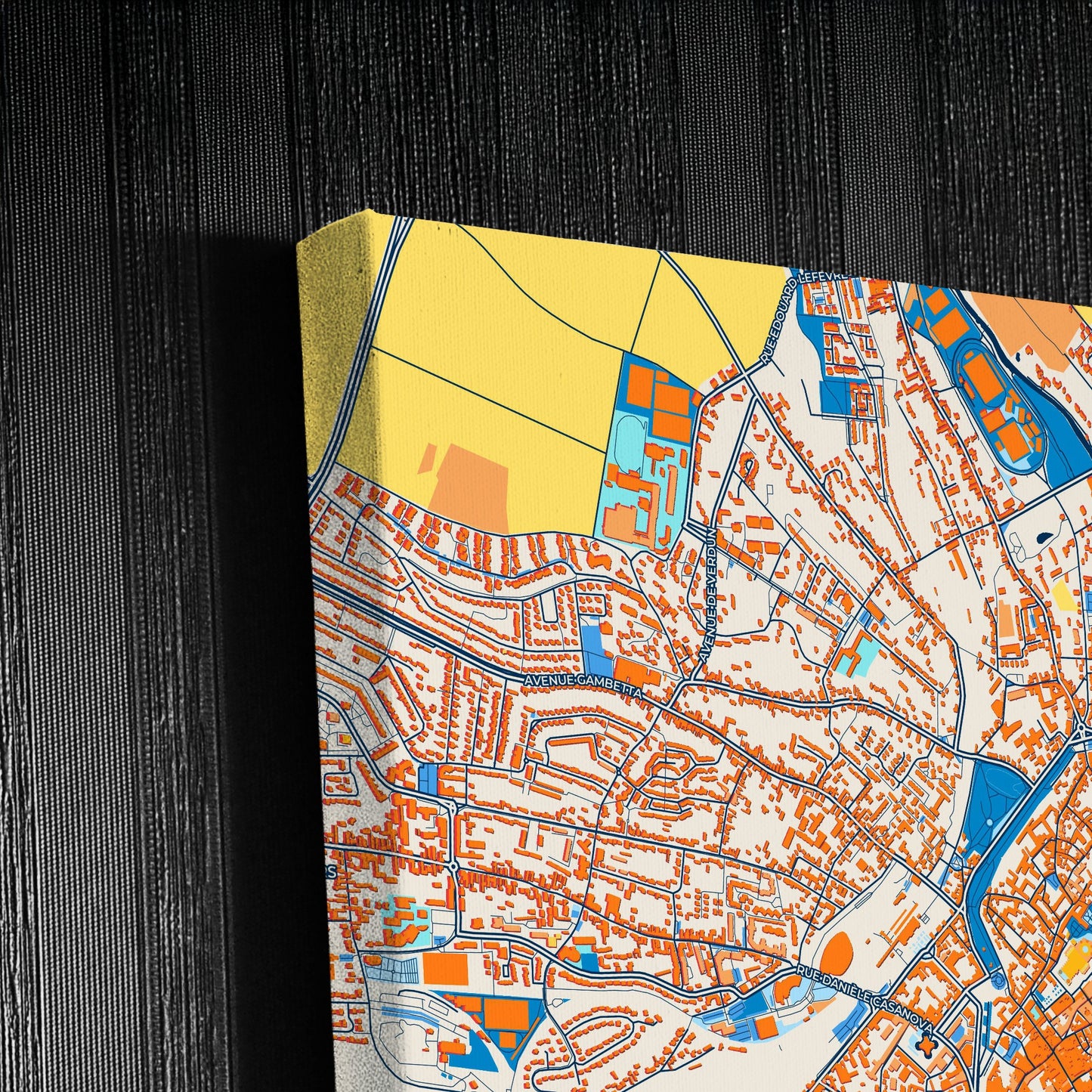 Chartres France Colorful City Map Canvas Print Detail