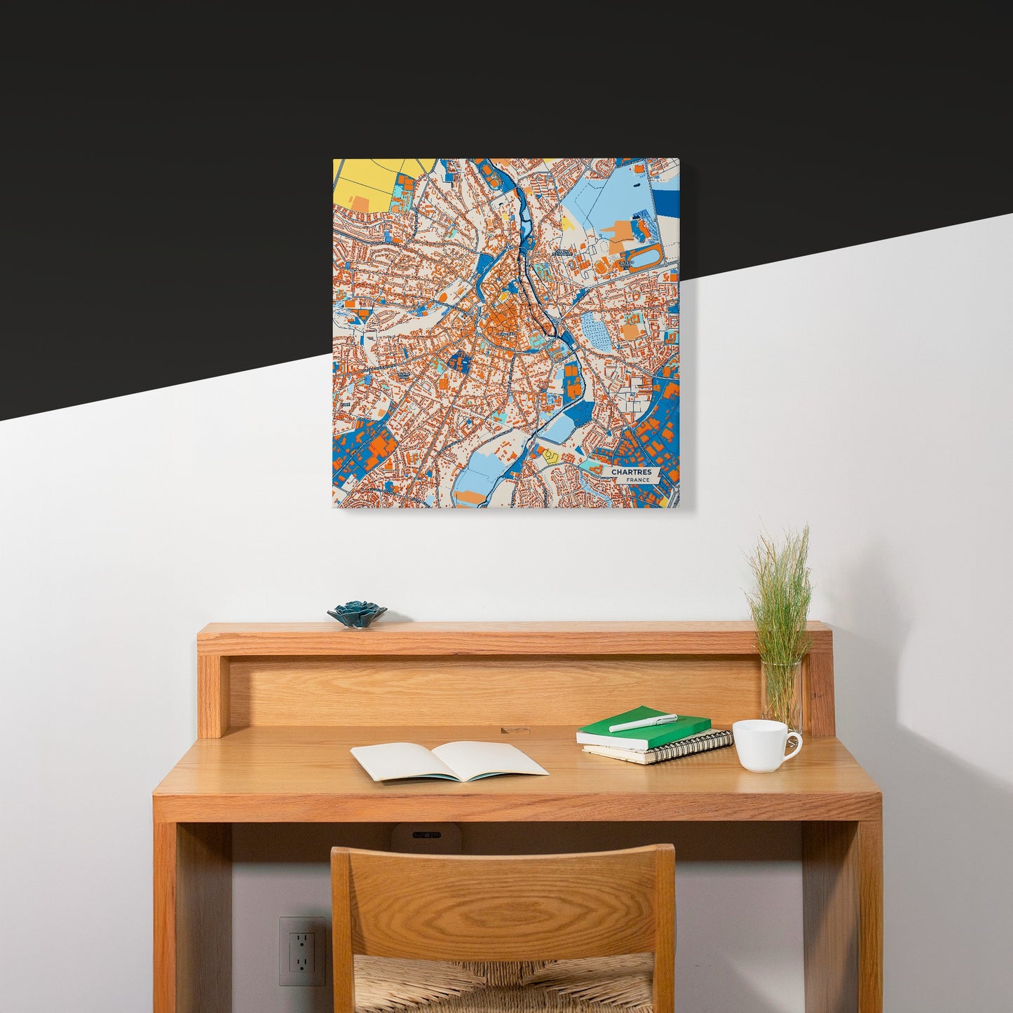 Chartres France Colorful City Map Canvas Print Scene