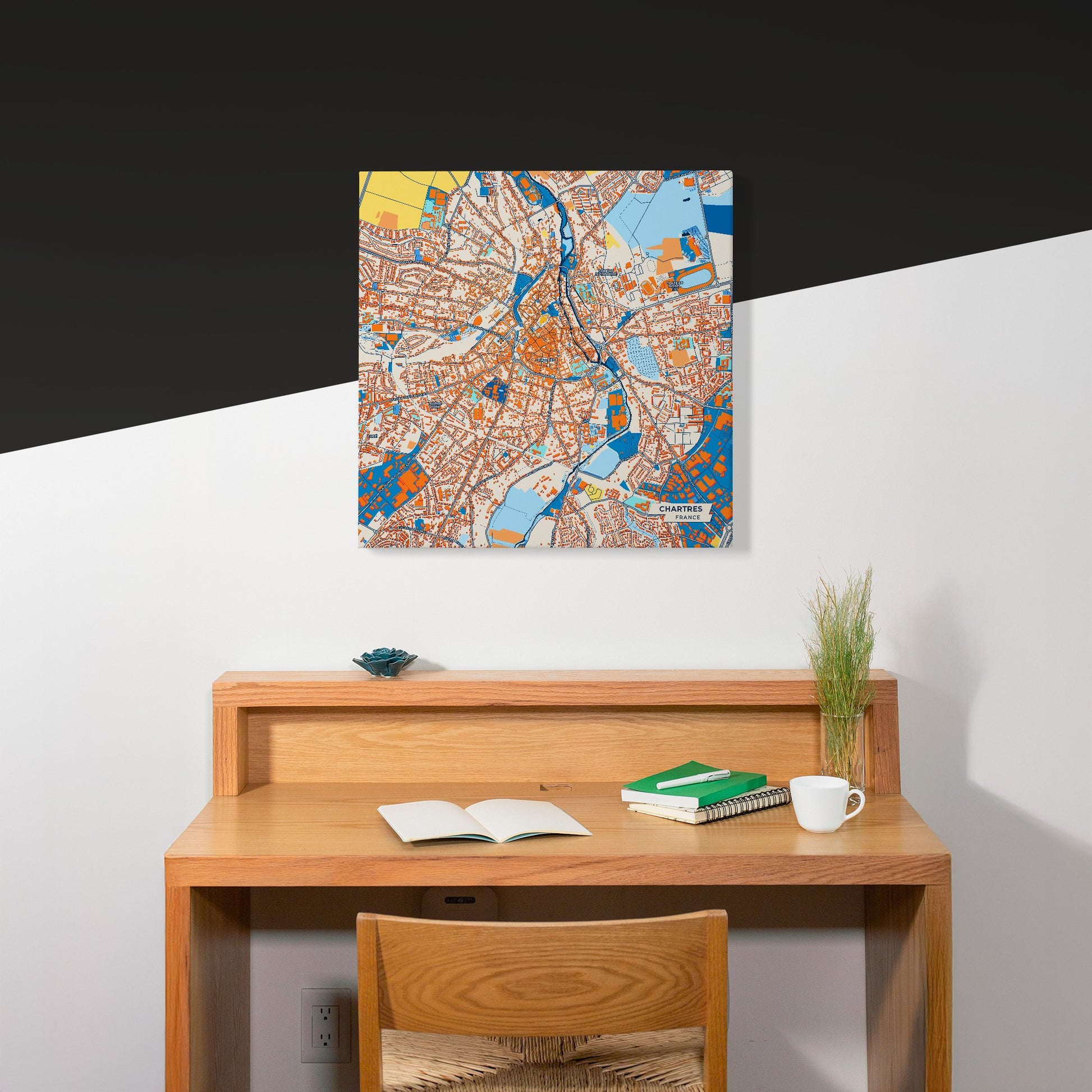 Chartres France Colorful City Map Canvas Print Scene