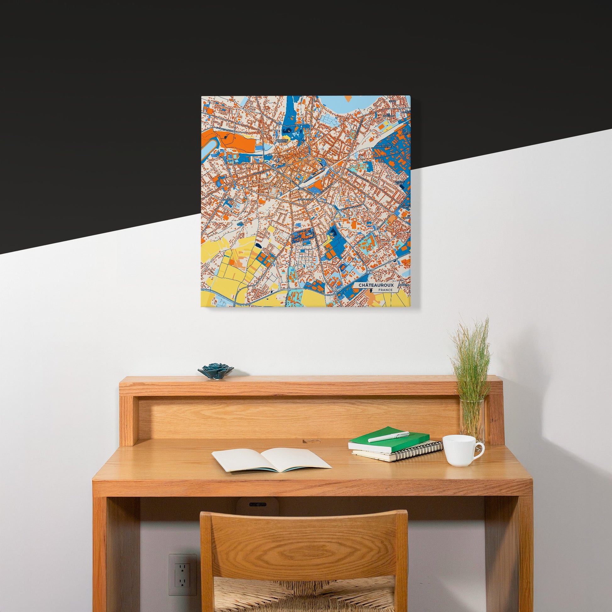 Châteauroux France Colorful City Map Canvas Print Scene